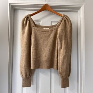 Anthropologie Camel Scoop Neck Sweater
